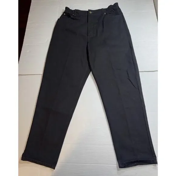 LL Bean Women's Jeans Sz 16 Reg Denim Original Fit Relaxed Cotton Black - Picture 1 of 12